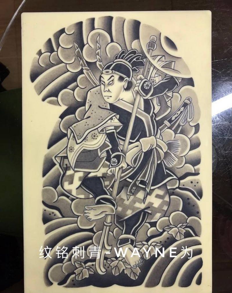 人物半甲纹身图片_老传统纹身图案