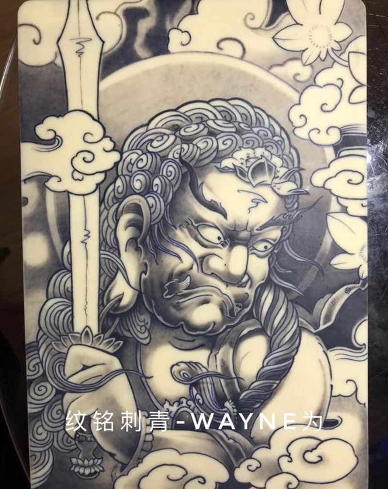 不动明王纹身图片_新传统纹身图案
