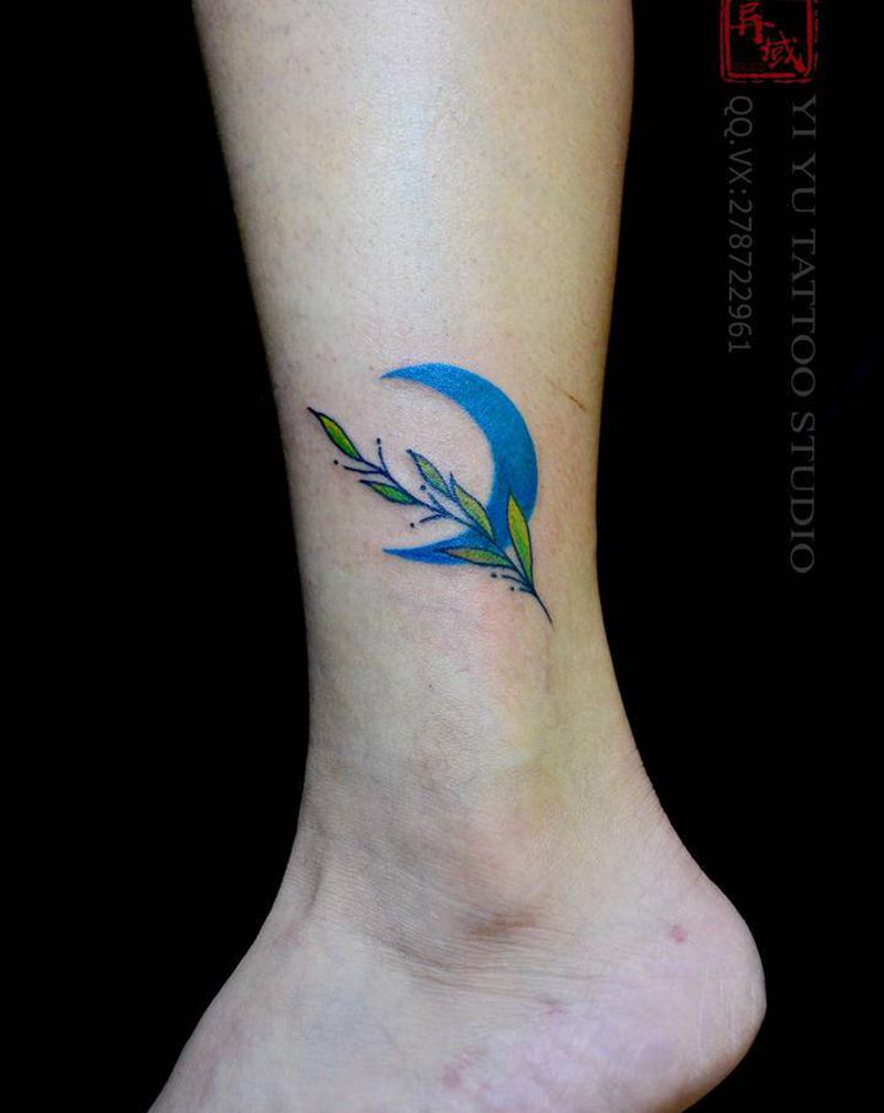 小清新系列纹身图片_腿部纹身图案