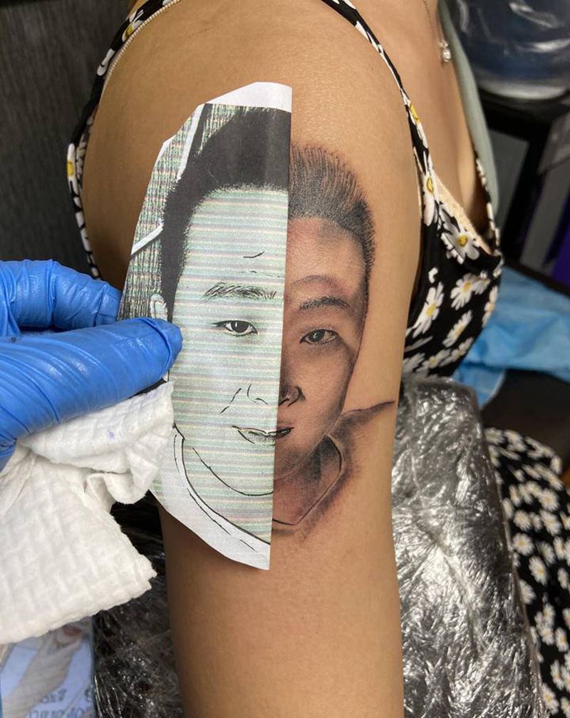 人物肖像纹身图片_手臂纹身图案