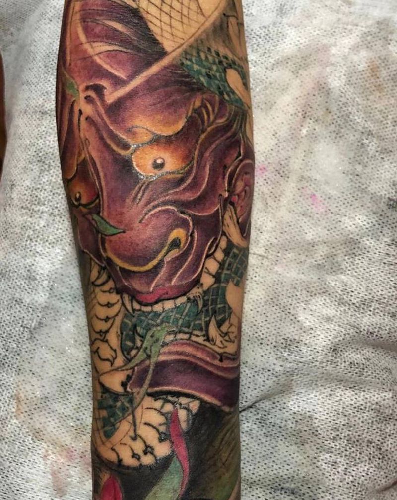 新传统小臂般若纹身图片_手臂新传统纹身图案