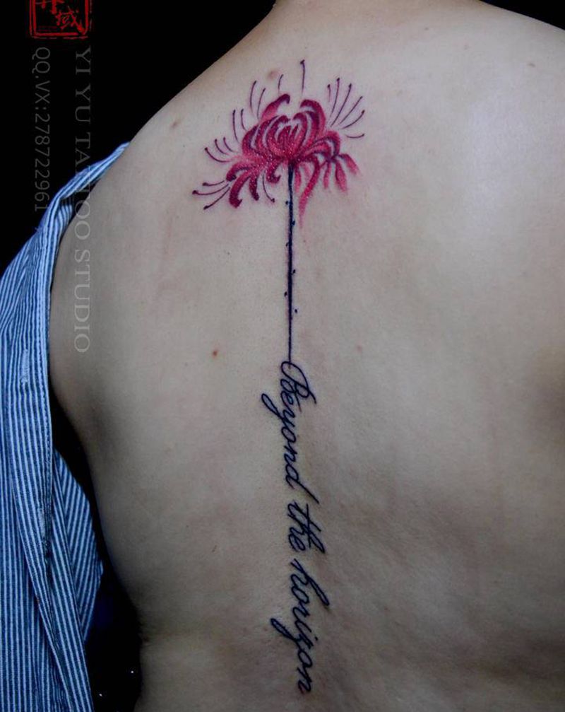 彼岸花系列纹身图片_背部纹身图案