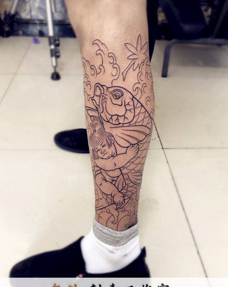 线条纹身图片_新传统纹身图案