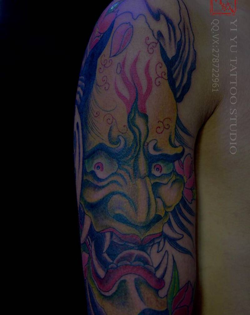 般若纹身图片_手臂新传统纹身图案