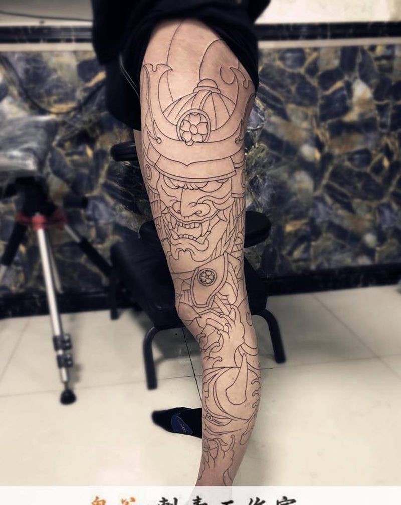 线条纹身图片_新传统纹身图案