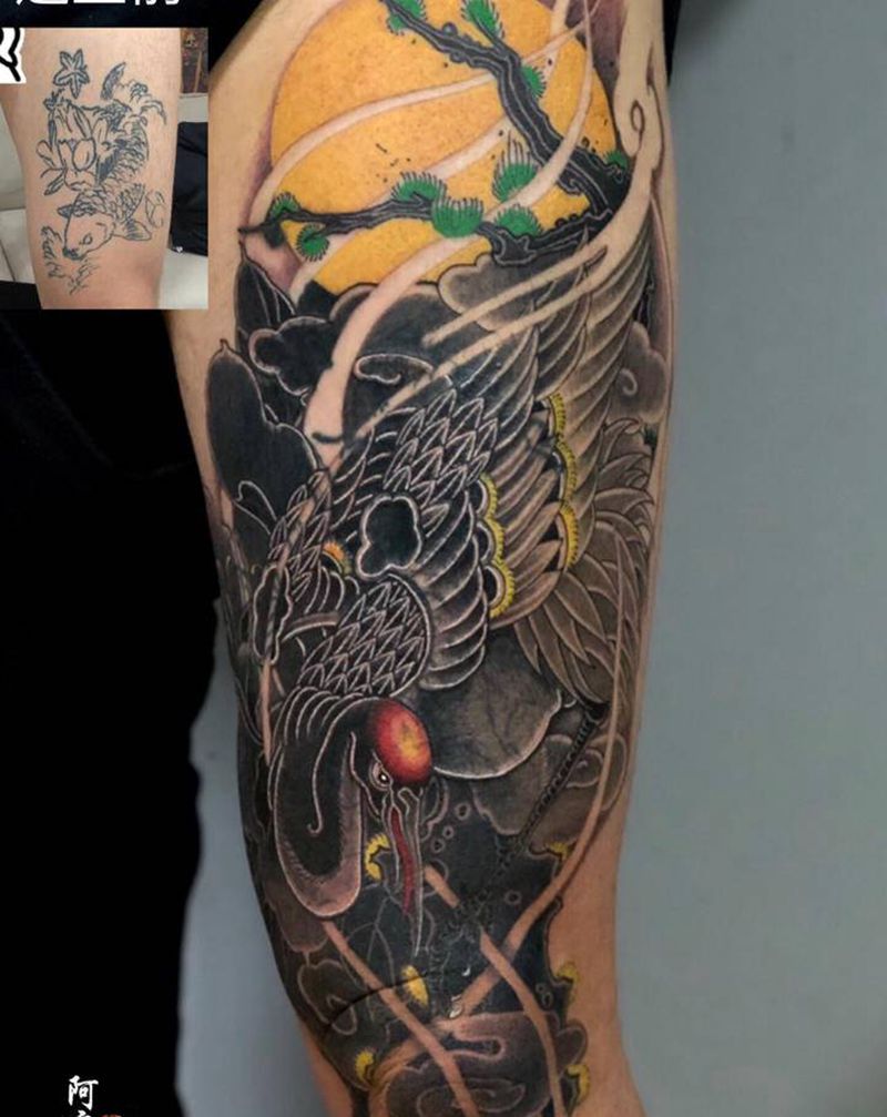 往死里盖纹身图片_腿部新传统纹身图案