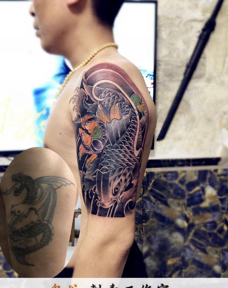 盖图纹身图片_新传统纹身图案