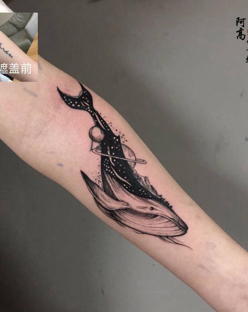 遮盖纹身图片_手臂点刺纹身图案