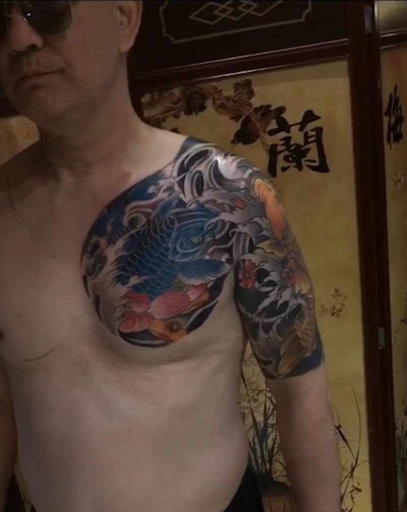 半甲纹身图片_新传统纹身图案