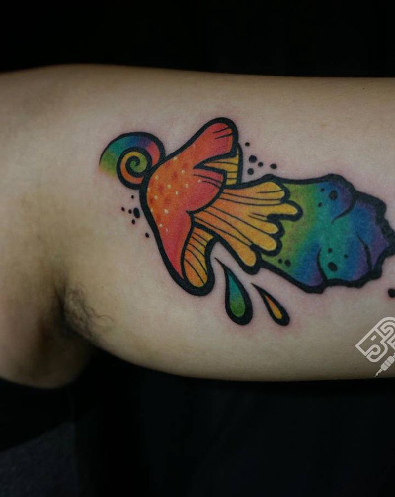 蘑菇纹身图片_手臂New School纹身图案