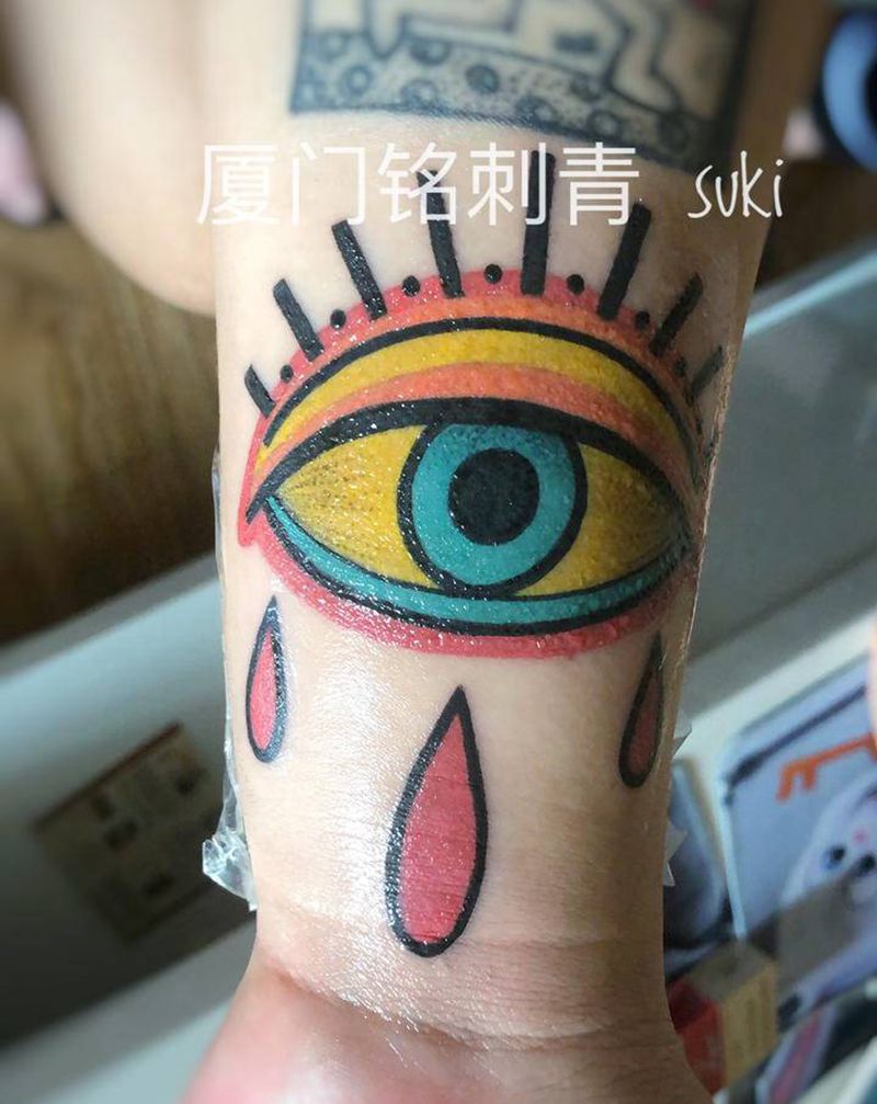 欧美浓彩眼睛纹身图片_New SchoolOld School纹身图案