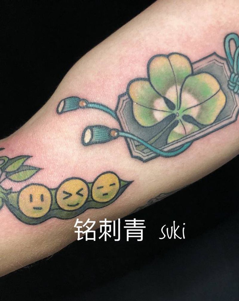 设计荷兰豆纹身图片_手臂Old School纹身图案