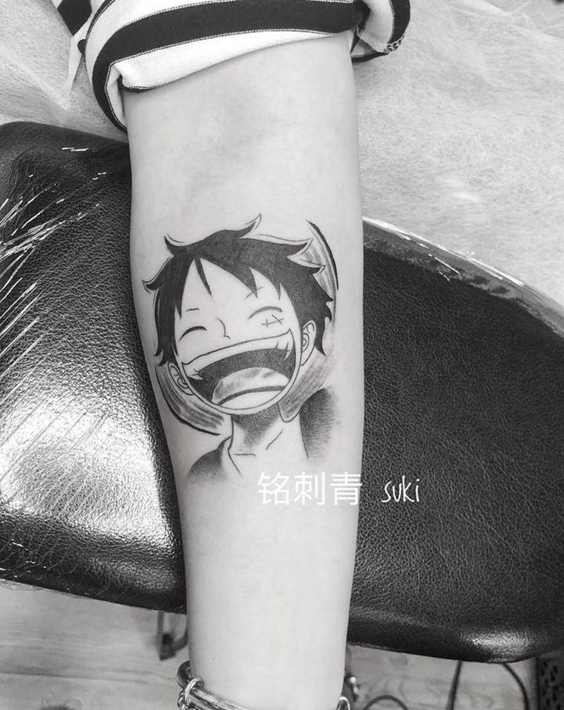 路飞纹身图片_手臂纹身图案