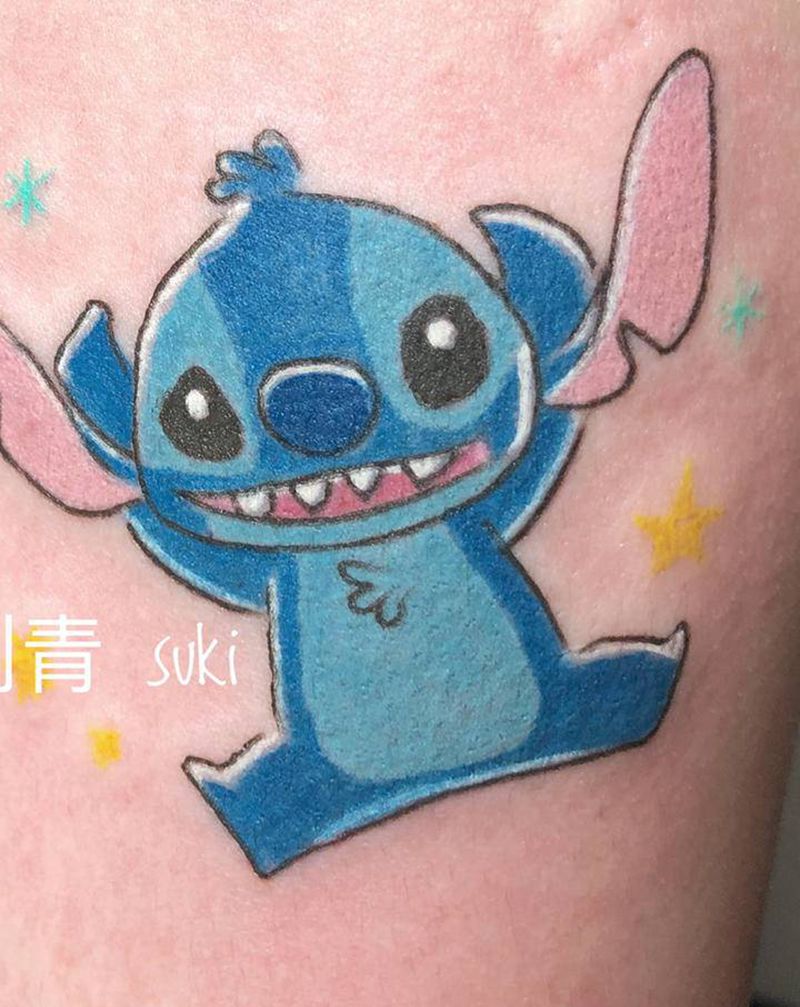 史迪仔纹身图片_手臂卡通纹身图案