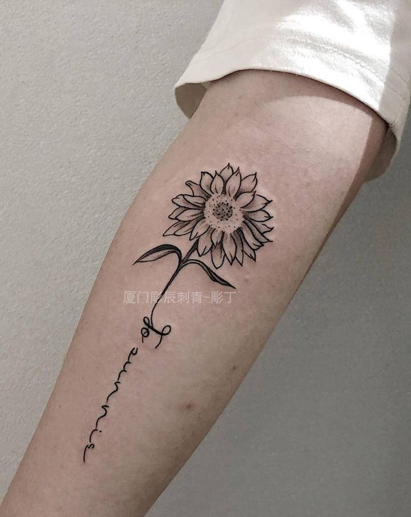 向日葵纹身图片_手臂纹身图案