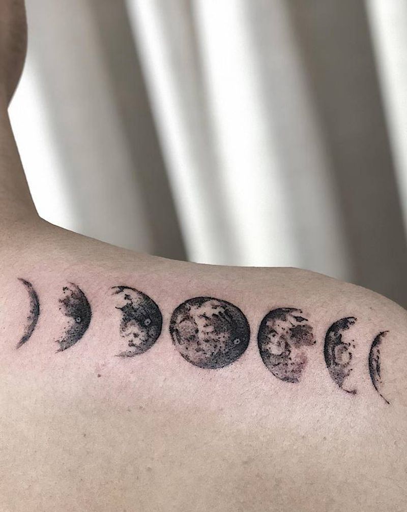 星球纹身图片_肩部纹身图案