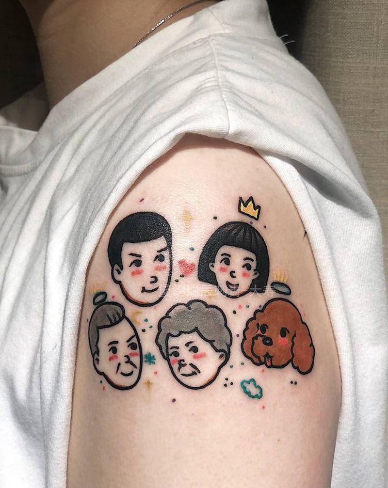 全家福纹身图片_手臂纹身图案