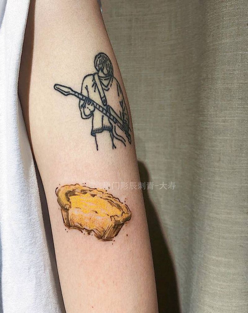 抽象蛋挞纹身图片_手臂纹身图案