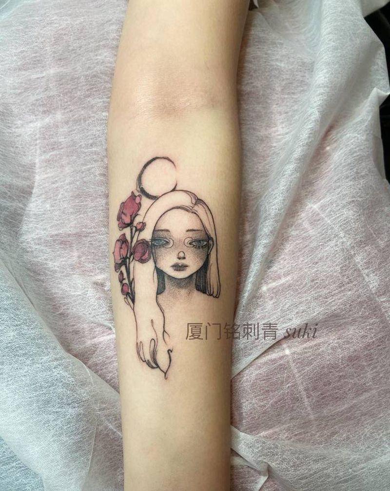 少女纹身图片_手臂小清新客人自带图纹身图案