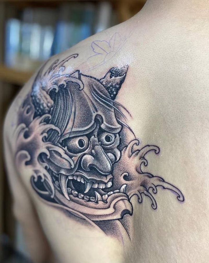 般若纹身图片_背部老传统新传统小李刺青厦门纹身图案