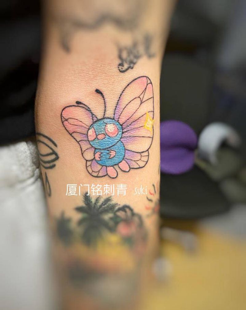 蝴蝶纹身纹身图片_手臂New School纹身图案