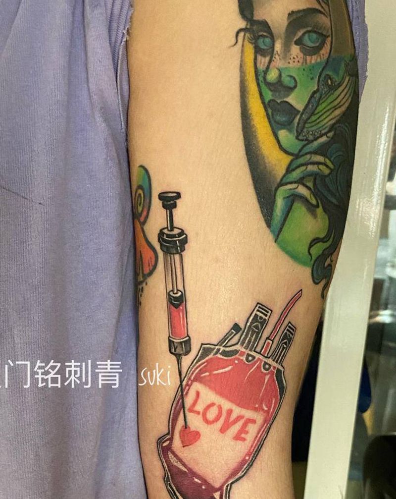 客人自带图纹身图片_手臂New School纹身图案