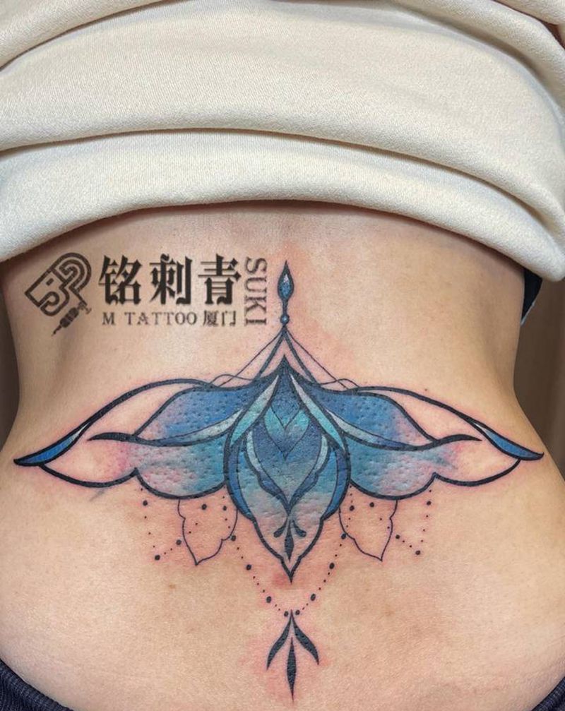 定做遮盖 曼陀罗纹身图片_腰部图腾纹身图案