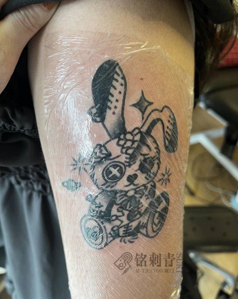 暗黑兔子纹身图片_手臂奇卡诺纹身图案