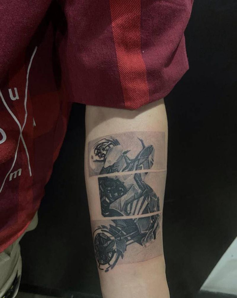 机车纹身图片_欧美写实纹身图案