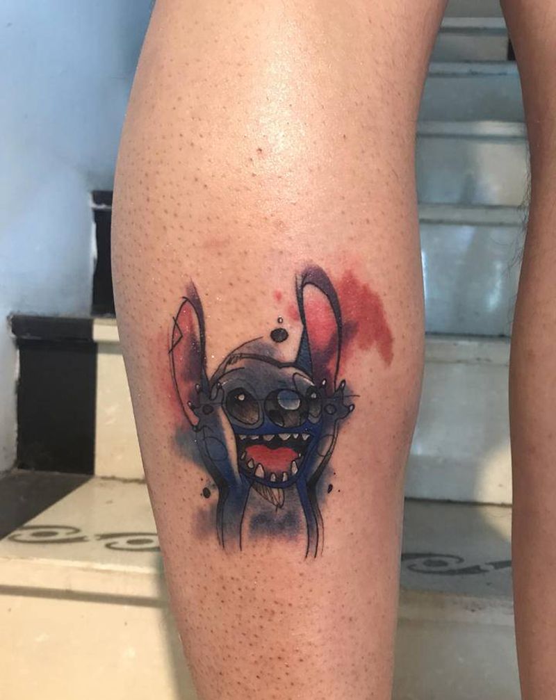 客带图纹身图片_腿部纹身图案