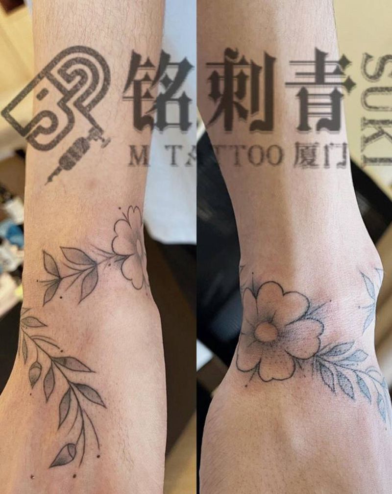 藤蔓手环纹身图片_手部手臂纹身图案