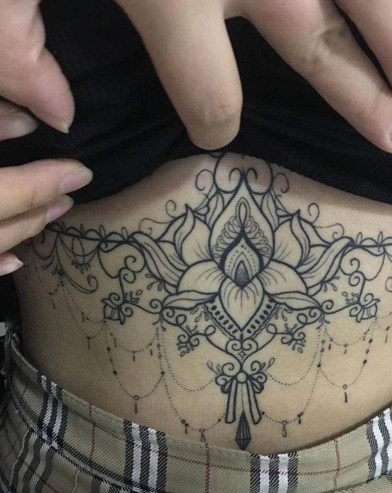恢复后纹身图片_腹部纹身图案