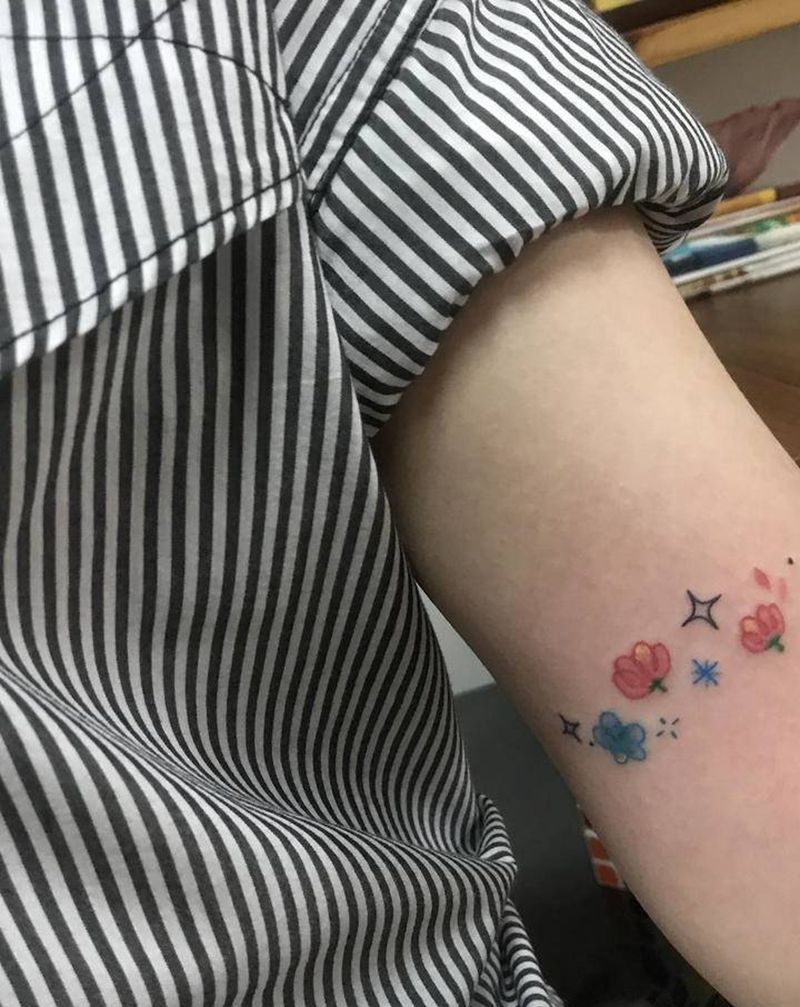 彩色小图客带图纹身图片_手臂纹身图案