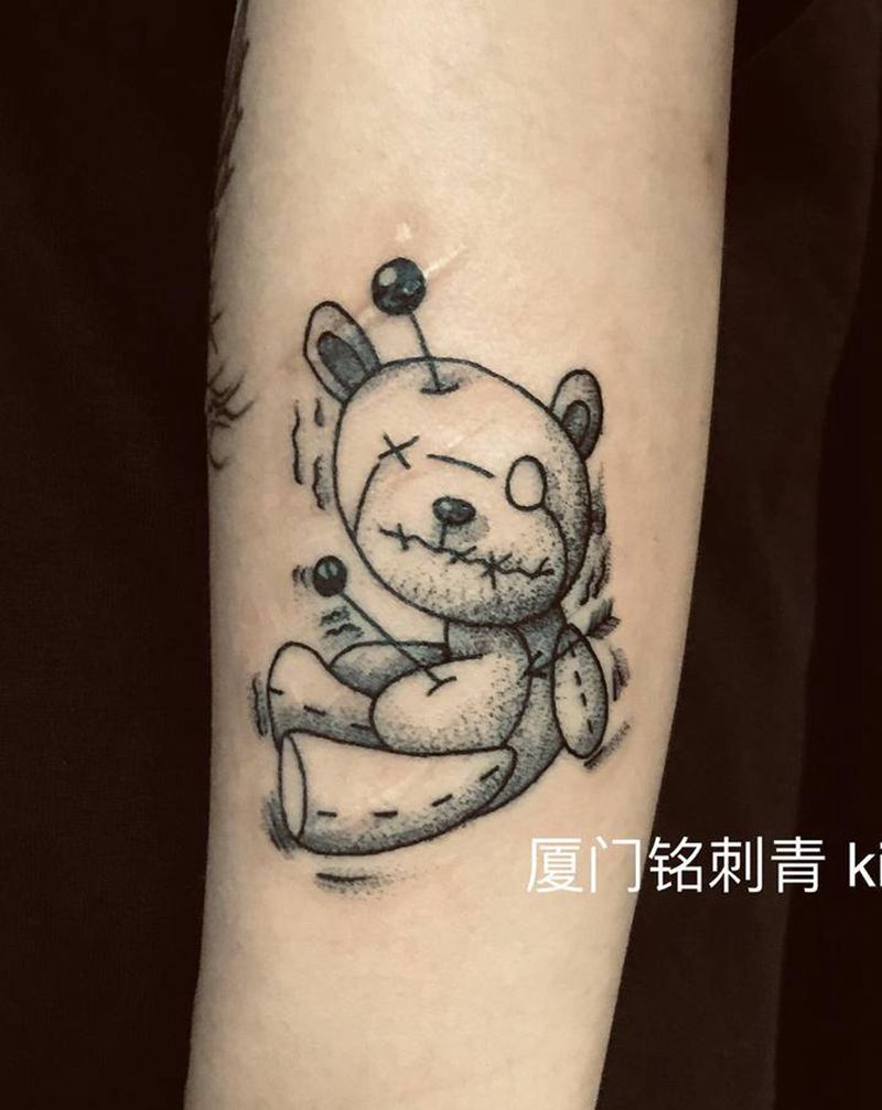 公仔熊纹身图片_手臂熊玩偶公仔纹身图案