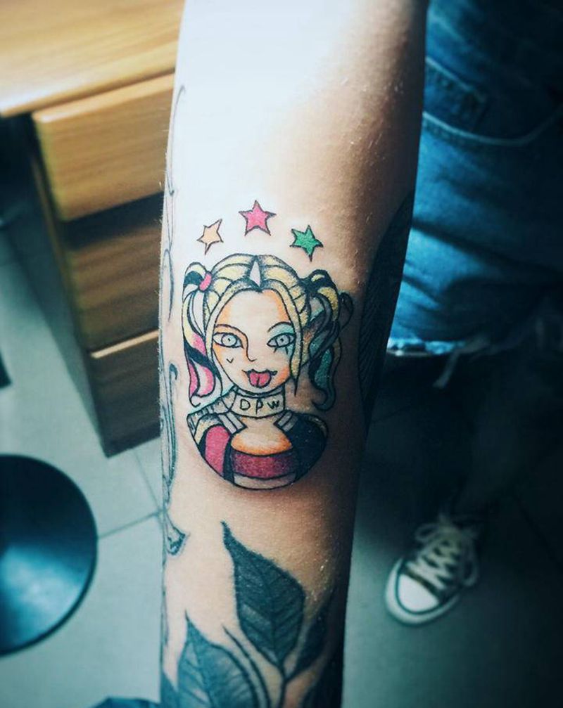 震精了，太厉害了，不亏厦门最靠纹身图片_颈部腿部New School纹身图案