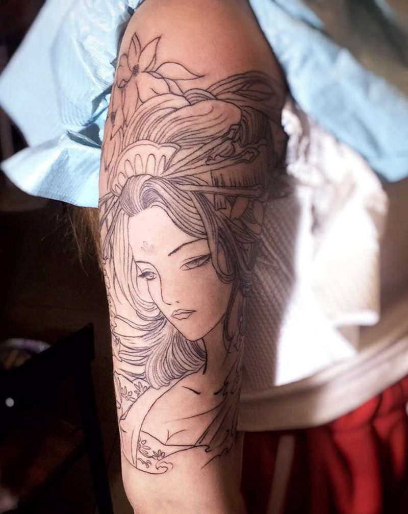 太可怕了，纹完第二天就有对象了纹身图片_腿部花体字水彩纹身图案