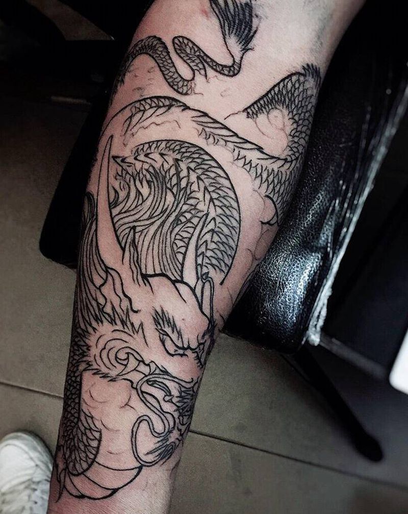 厉害了老铁，这纹身能让你今年赚纹身图片_颈部腿部几何老传统纹身图案