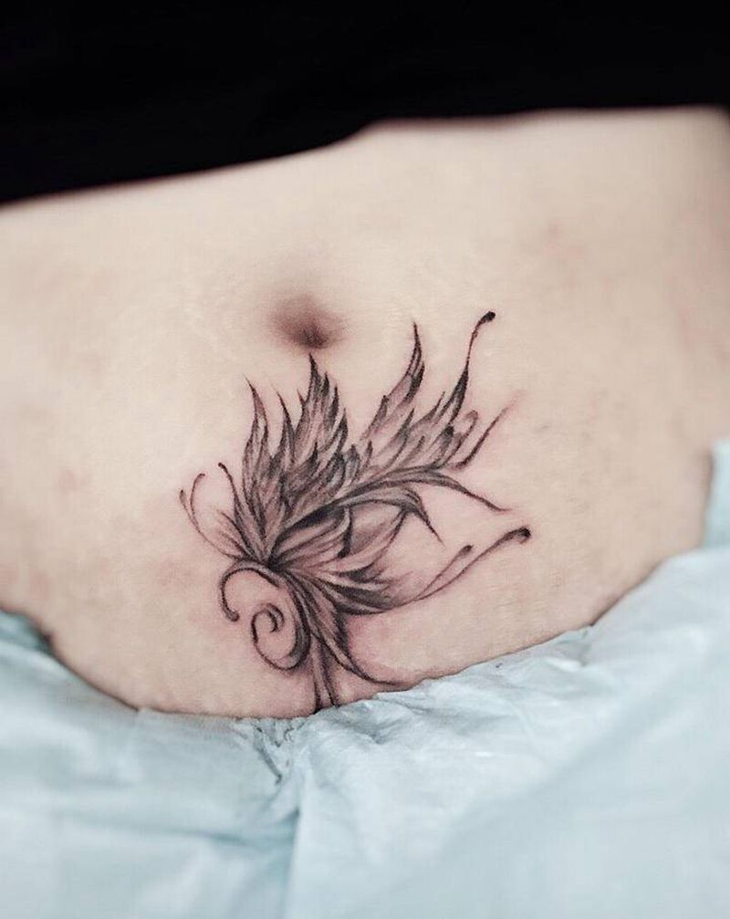 不用你说好看不好看，人家自己喜纹身图片_颈部腿部New School纹身图案