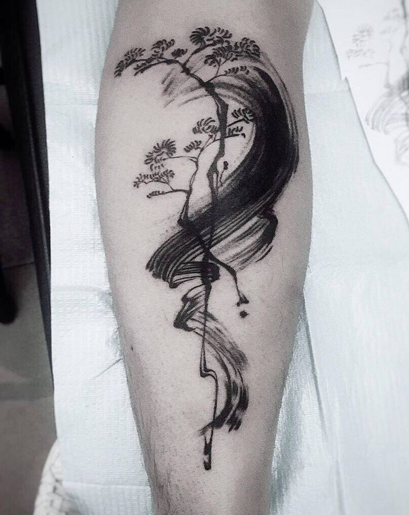 纹身就是这么随性，想到啥纹啥，纹身图片_腿部腰部New School纹身图案