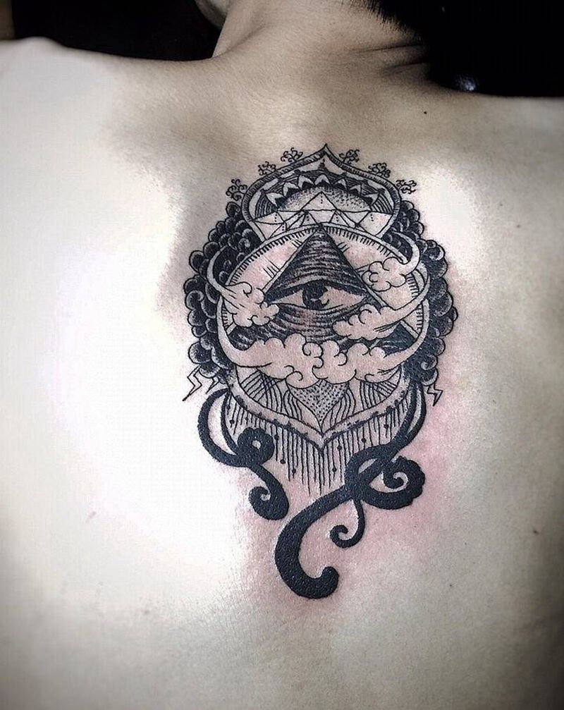 太牛了，纹身图片_颈部Old School老传统纹身图案