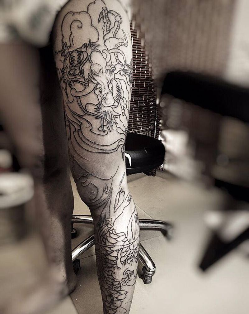 不用你说好看不好看，人家自己喜纹身图片_颈部水彩老传统纹身图案