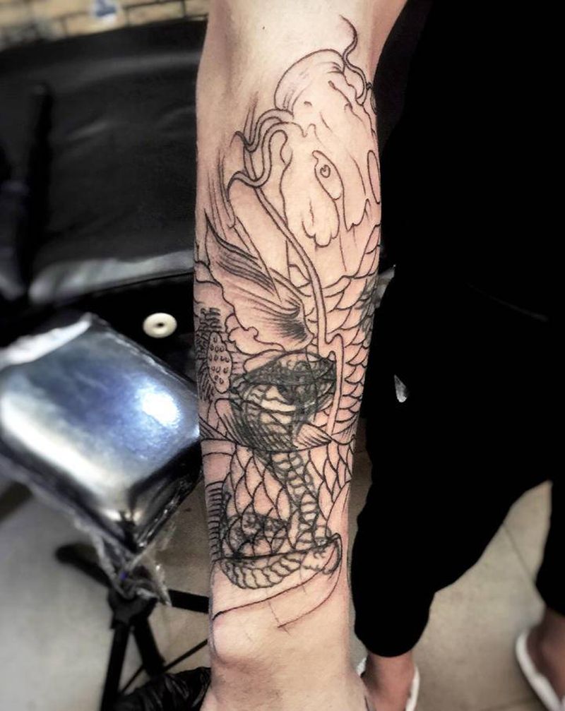 纹身活动，只收材料费纹身图片_腿部New School纹身图案