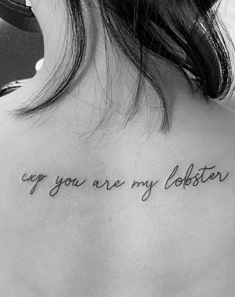 lobster纹身图片_背部纹身图案