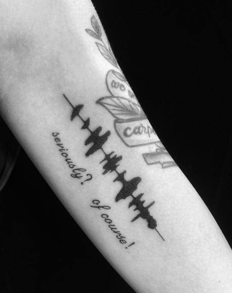 声波纹身纹身图片_手臂手部几何纹身图案