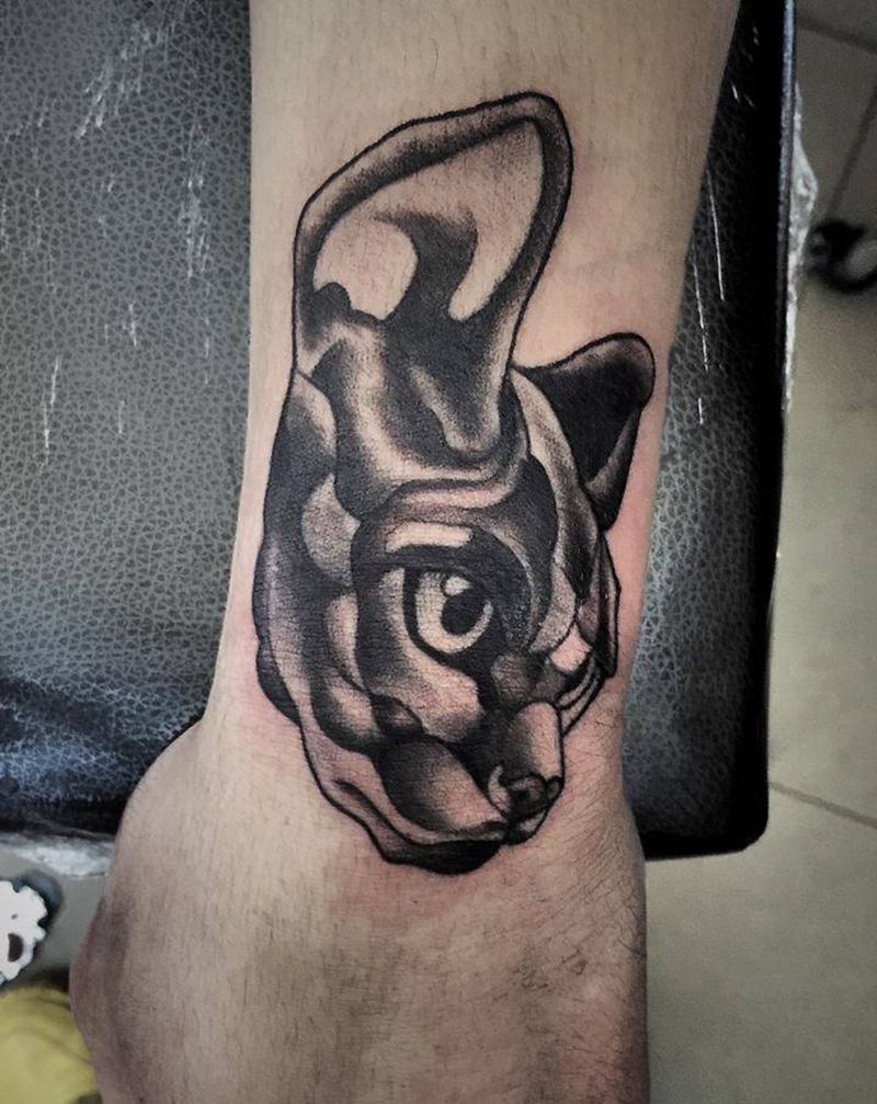 纹身得劲，干流完了……喵喵喵喵纹身图片_手部腿部欧美写实Old School纹身图案