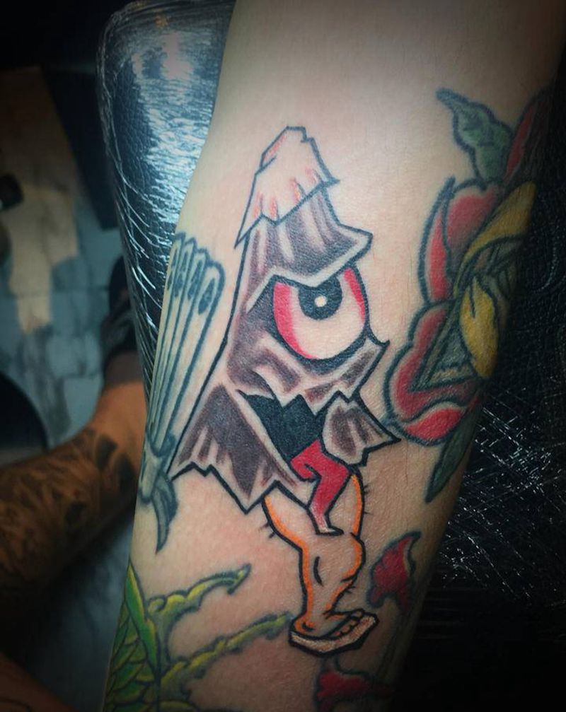 日式伞鬼纹身图片_手臂新传统纹身图案