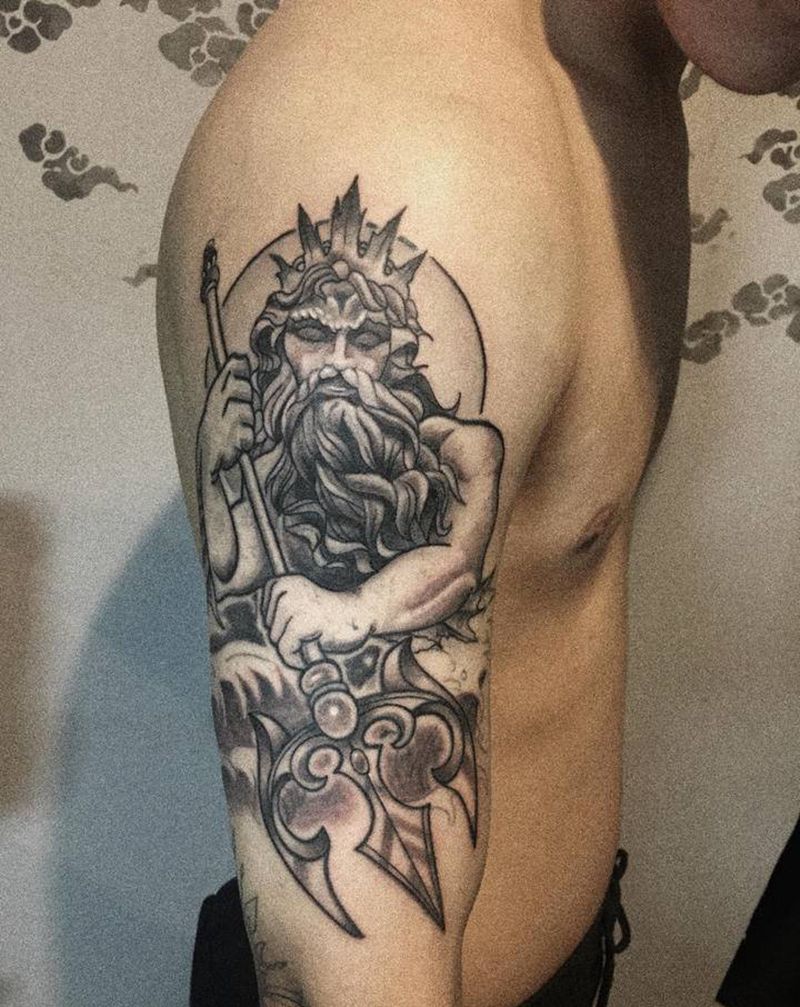 海神纹身图片_手臂New School欧美写实纹身图案
