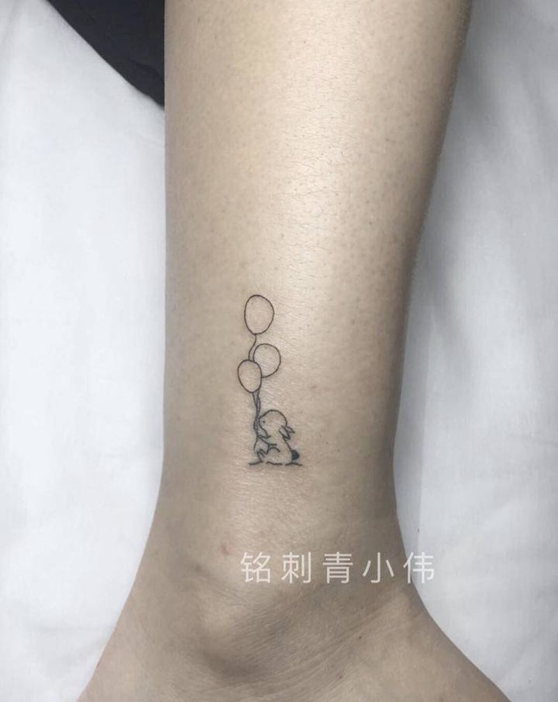 兔子纹身图片_腿部纹身图案