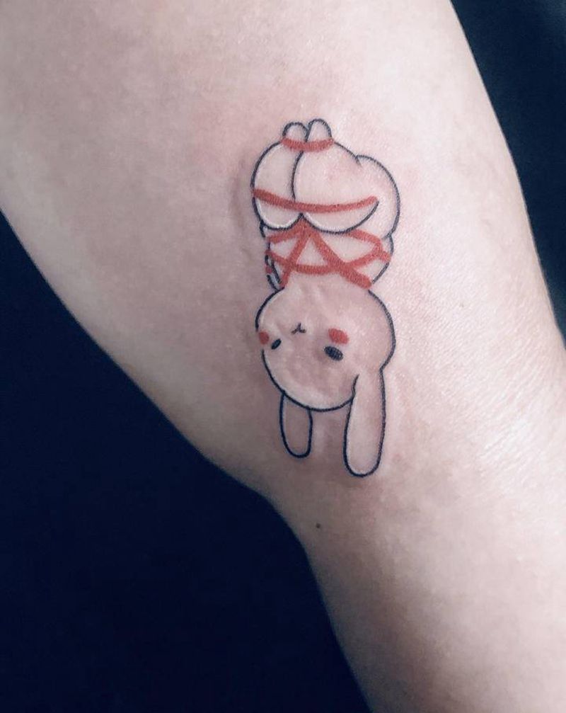 兔子纹身图片_手臂纹身图案