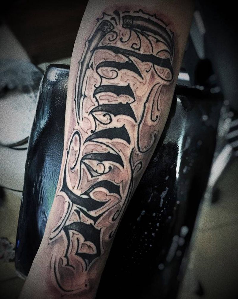 花体字,男人最帅的选择纹身图片_几何纹身图案